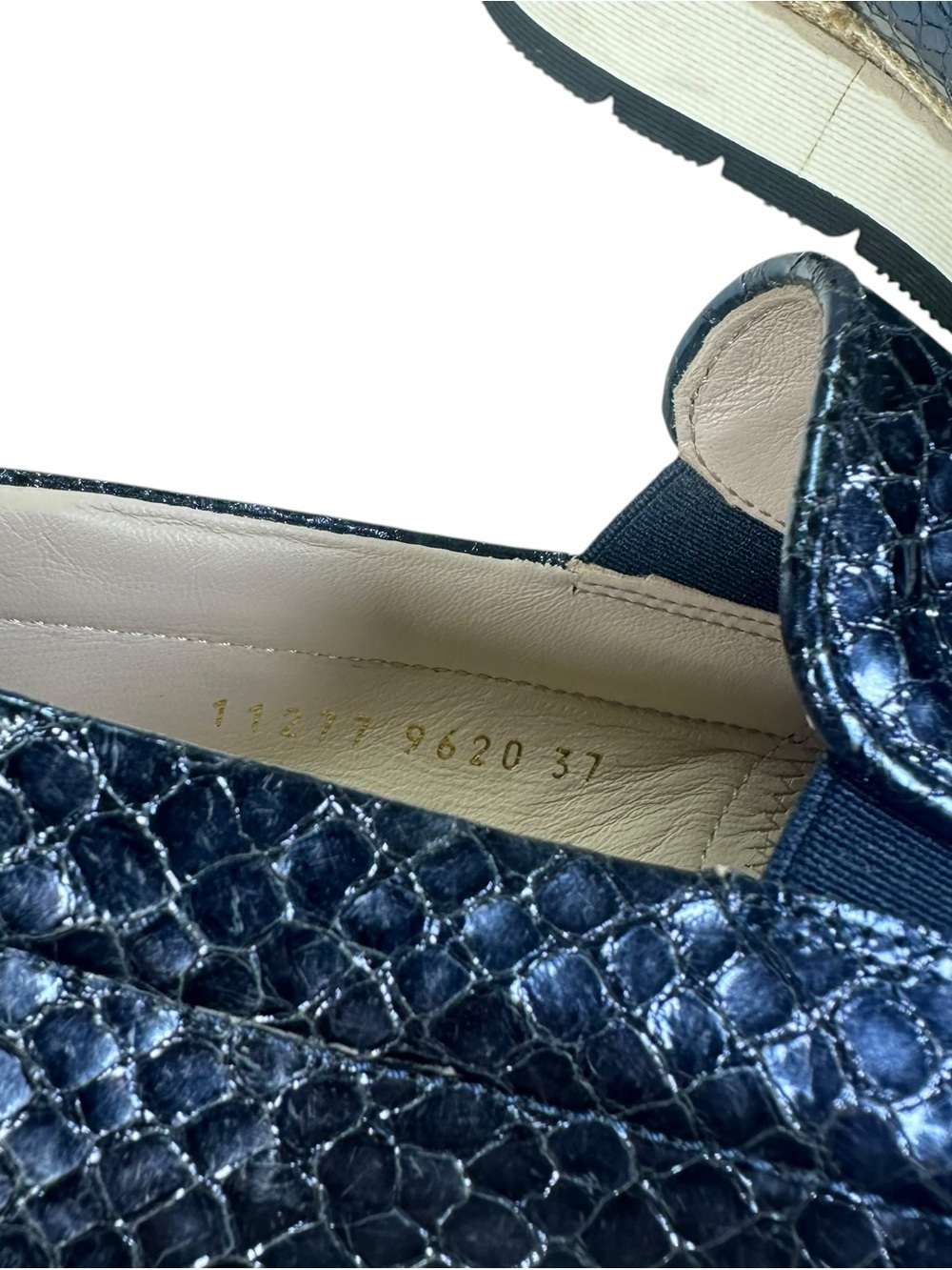 Pons Quintana 6006 Lyon Platform Loafers Pewter Blue Metallic Woven Wmns Size 37 - Picture 9 of 12